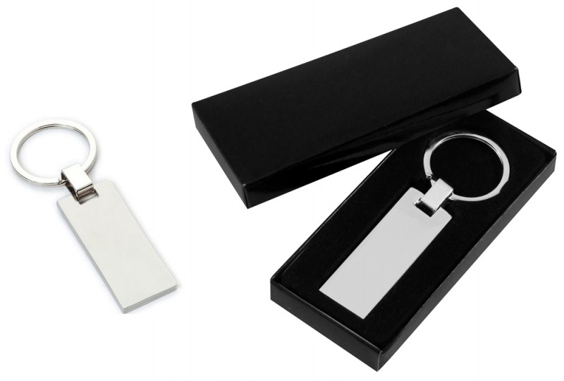 Llavero Metal plano rectangular personalizado con logo