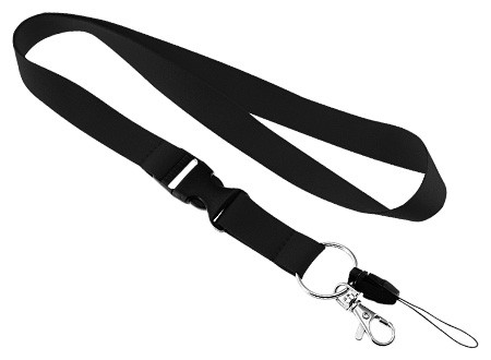 Lanyard liso con porta credencial — otro ángulo