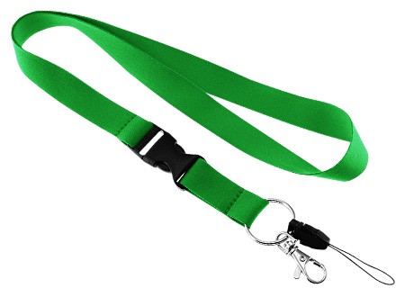 Lanyard liso con porta credencial — en uso